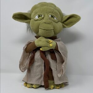 Disney Star Wars 13” Master Yoda Green Plush Toy with Brown Robe and Cane